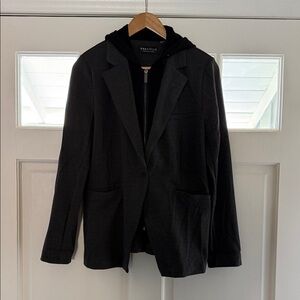 Women’s Grey and Black Blazer with Hoodie